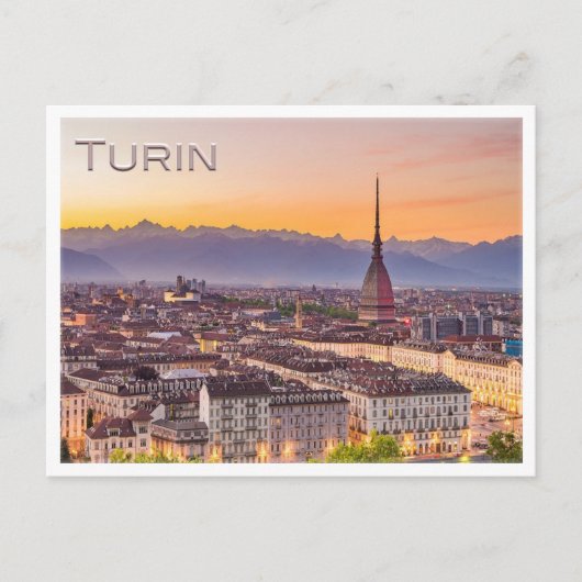 TURIN bij zonsondergang - Briefkaart (Voorkant)