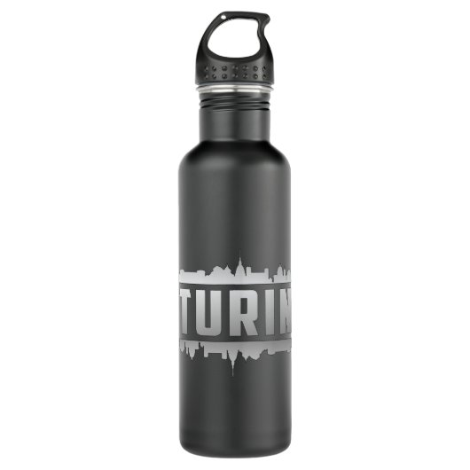 Turin Italy City Skyline Cityscape Funny Gift Waterfles (Voorkant)