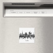 Turin Italy Skyline BW Magneet (Insitu (Vaatwasser))