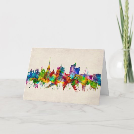 Turin Italy Skyline Feestdagen Kaart (Voorkant)