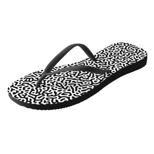 Turing Black & White-patroon Teenslippers (Schuin)