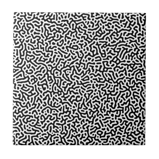 Turing Black & White-patroon Tegeltje (Voorkant)