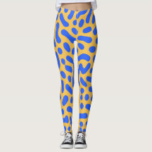 Turing Pattern Abstracte Leggings | Blauw en goud