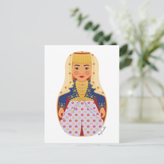 Turk Bride Matryoshka Briefkaart (Staand voorkant)