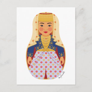 Turk Bride Matryoshka Briefkaart