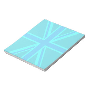 Turkblauwe Union Jack Vlag Decoratie Notitieblok