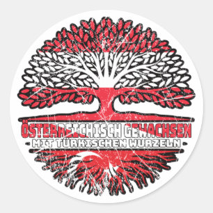 Türkei Türkisch Österreichisch Österreich Baum Ronde Sticker
