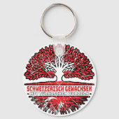 Türkei Türkisch Schweizer Schweiz Baum Wurzel Flag Sleutelhanger (Achterkant)