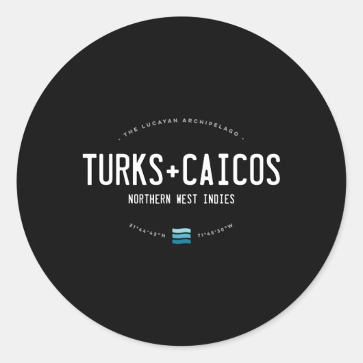 Turken en Caicos strandgolven Ronde Sticker (Voorkant)