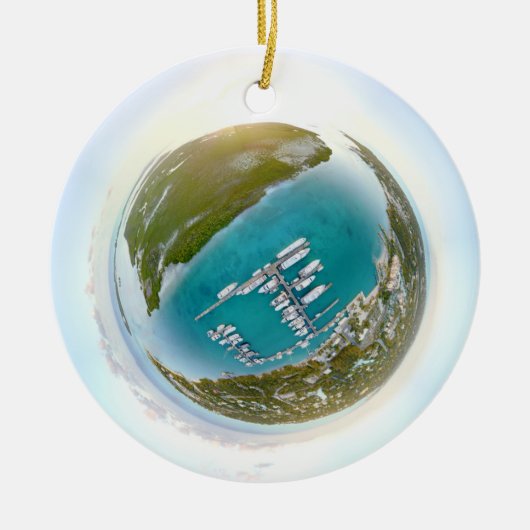 Turken en Caicoseilanden van boven panorama Keramisch Ornament (Voorkant)