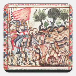 Turken en moerassen die hun land heroveren vierkante sticker