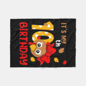 Turkey 10th Birthday Autumn Thanksgiving Party Boy Fleece Deken (Voorkant (Horizontaal))