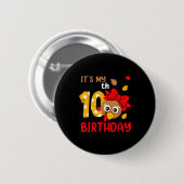 Turkey 10th Birthday Autumn Thanksgiving Party Boy Ronde Button 5,7 Cm (Voorkant /achterkant)