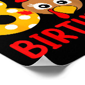 Turkey 8th Birthday Autumn Thanksgiving Party Boy  Poster (Hoek)