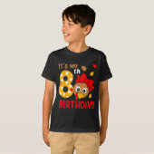 Turkey 8th Birthday Autumn Thanksgiving Party Boy  T-shirt (Voorkant volledig)