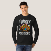 Turkey Baggers Bowling  Happy Thanksgiving Day T-shirt (Voorkant volledig)