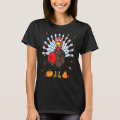 Turkey Bowling Hello Fall Cute Turkey Bowling Squa T-shirt (Voorkant)