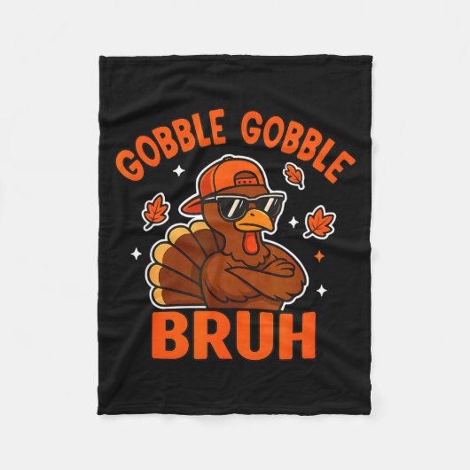 Turkey Bruh Thanksgiving Gobble Shirt Kids Teens B Fleece Deken (Voorkant)
