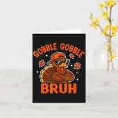 Turkey Bruh Thanksgiving Gobble Shirt Kids Teens B Kaart (Gele Bloem)