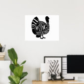 turkey butcher cuts, big wall art, kitchen art poster (Thuiskantoor)