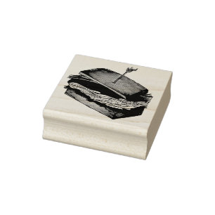 Turkey Club Sandwich Restaurant Diner Foodie Deli Rubberstempel