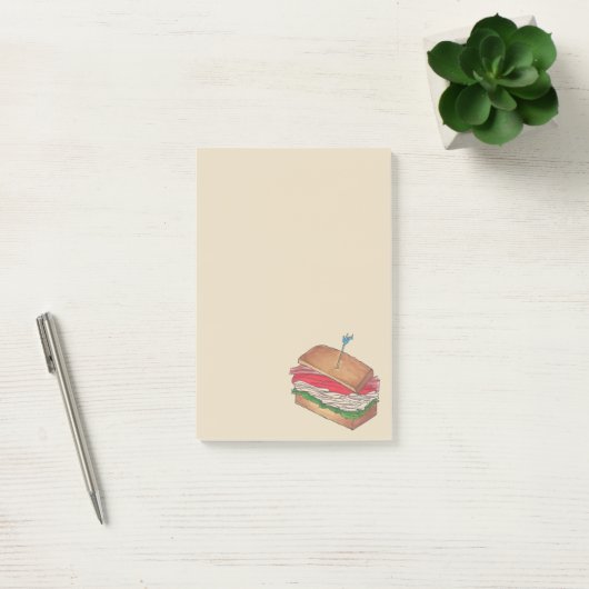 Turkey Club Sandwich Restaurant Diner Foodie Food Post-it® Notes (Kantoor)