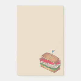 Turkey Club Sandwich Restaurant Diner Foodie Food Post-it® Notes