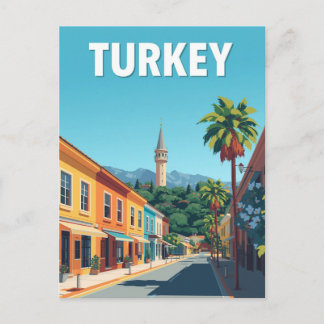 Turkey Colorful Street Vintage Travel Art Briefkaart