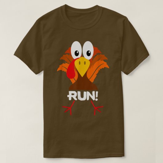 Turkey Costume Adult Running Face Turkey Trot T-shirt (Design voorkant)