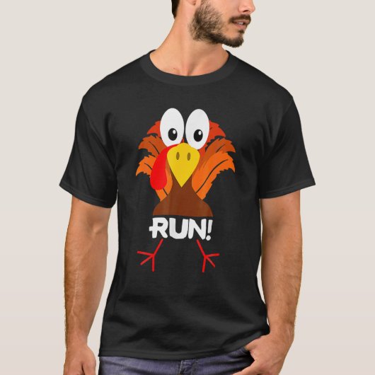 Turkey Costume Adult Running Face Turkey Trot T-shirt (Voorkant)