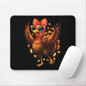 Turkey Dancing Turkey Day Womens Fall Cute Bow Tha Muismat (Met muis)