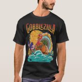 Turkey Day Thanksgiving Gobblezilla Kaiju Monster T-shirt (Voorkant)