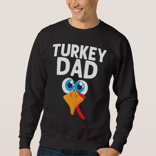 Turkey Designs For Dad Men Turkey Face Domestic Fo Trui (Voorkant)