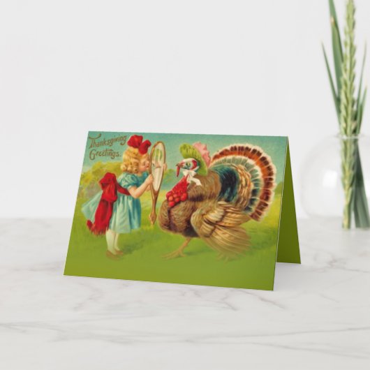 Turkey dressed up feestdagen kaart (Voorkant)