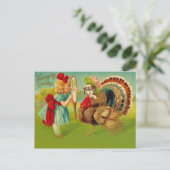 Turkey dressed up feestdagenkaart (Staand voorkant)