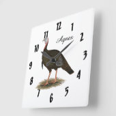 Turkey: Eastern Wild Tom Vierkante Klok (Hoek)