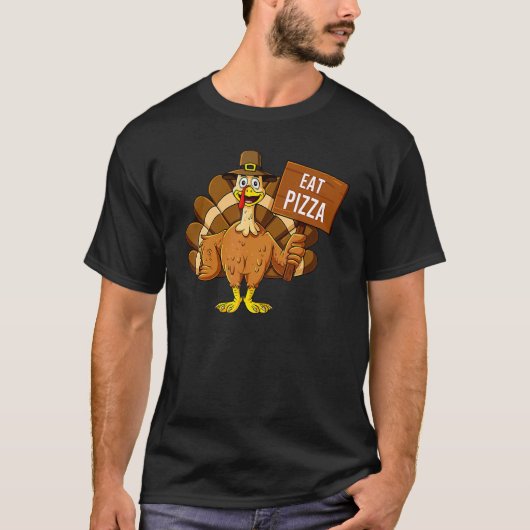 Turkey Eat Pizza Thanksgiving  Boys Girls Kids 2 T-shirt (Voorkant)
