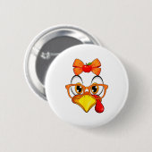 Turkey Face Apple Coquette Fall Thanksgiving Costu Ronde Button 5,7 Cm (Voorkant /achterkant)
