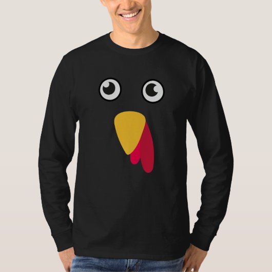 Turkey Face Cute Matching Family Thanksgiving T-shirt (Voorkant)