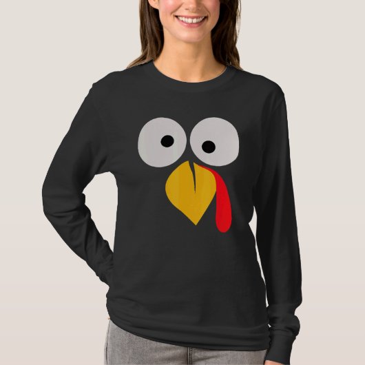 Turkey Face Pilgrim  Thanksgiving Costume  2 T-shirt (Voorkant)