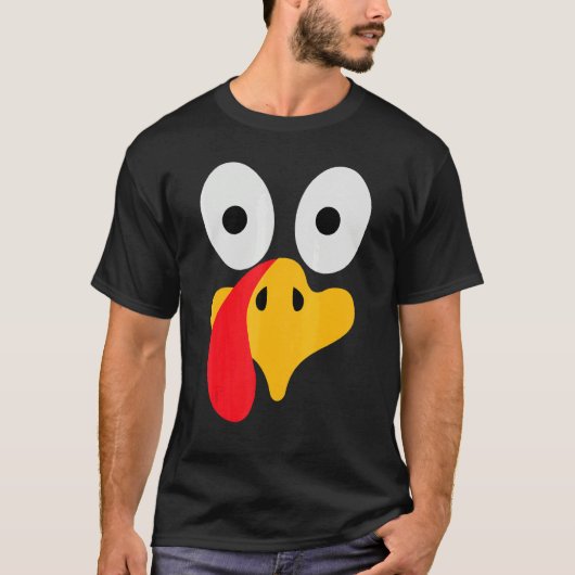 Turkey Face Pilgrim Thanksgiving Costume T-shirt (Voorkant)