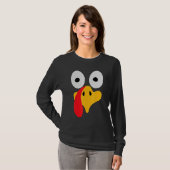 Turkey Face Pilgrim  Thanksgiving Costume T-shirt (Voorkant volledig)