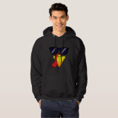 Turkey Face Thanksgiving Day Pilgrim Trot Costume Hoodie (Voorkant volledig)