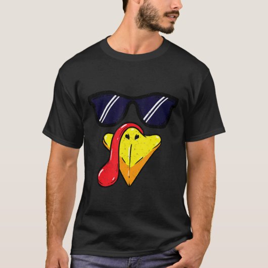 Turkey Face Thanksgiving Day Pilgrim Trot Costume T-shirt (Voorkant)