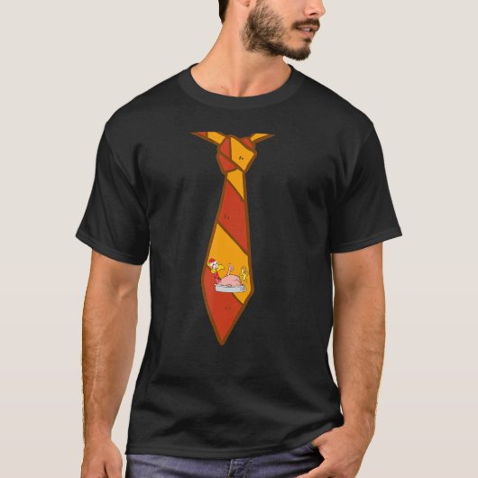Turkey Face Tie Happy Thanksgiving Day Holiday Des T-shirt (Voorkant)