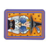 TURKEY FEATHER WITCH, A SALEM THANKSGIVING, FOLK MAGNEET (Horizontaal)