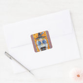 TURKEY FEATHER WITCH, A SALEM THANKSGIVING, FOLK VIERKANTE STICKER (Envelop)