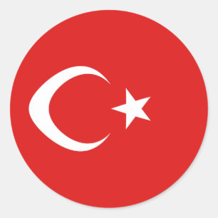 Turkey Fisheye Flag Sticker
