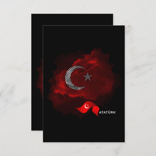 Turkey flag bedankkaart (Voorkant / Achterkant)