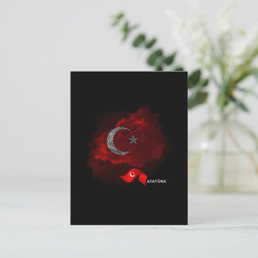 Turkey flag briefkaart (Staand voorkant)